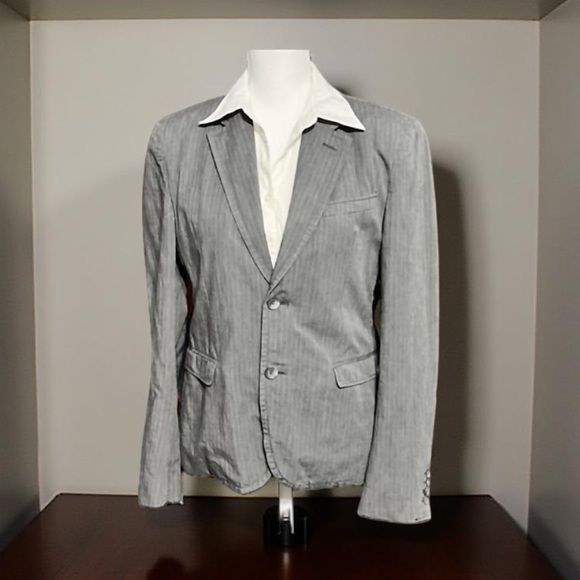 Dolce & Gabbana Pinstriped Grey Blazer Jacket GUC Small - Picture 8 of 10